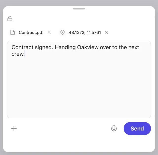 The submission composer in the Simplepush app