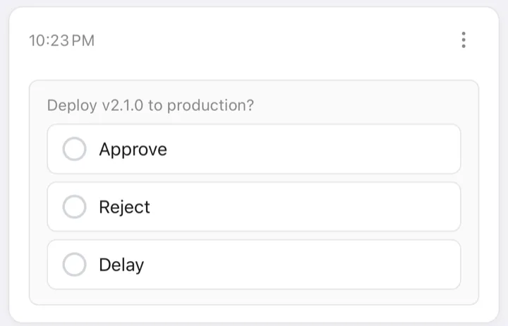 A task with a choice input