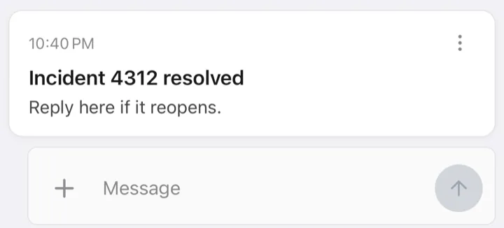 A task with a reply composer below it