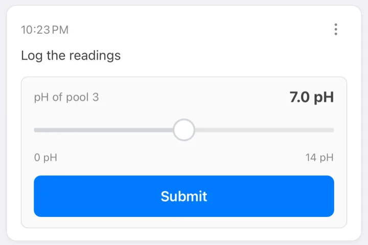 A task with a slider input