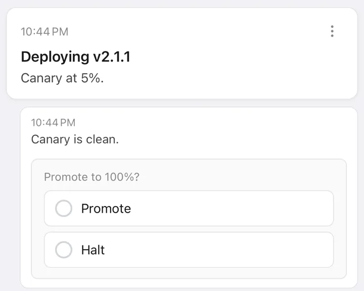 A task with an appended subtask carrying a choice input
